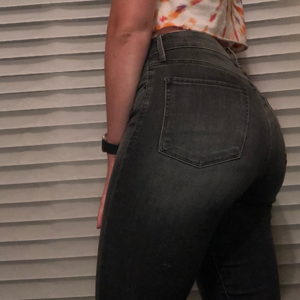 Lucky Brand Black/Gray Jeans with Raw Hem
